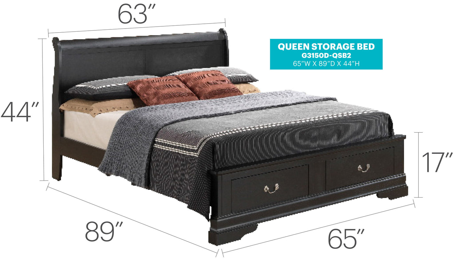 Glory Furniture - Louis Phillipe - Storage Bed