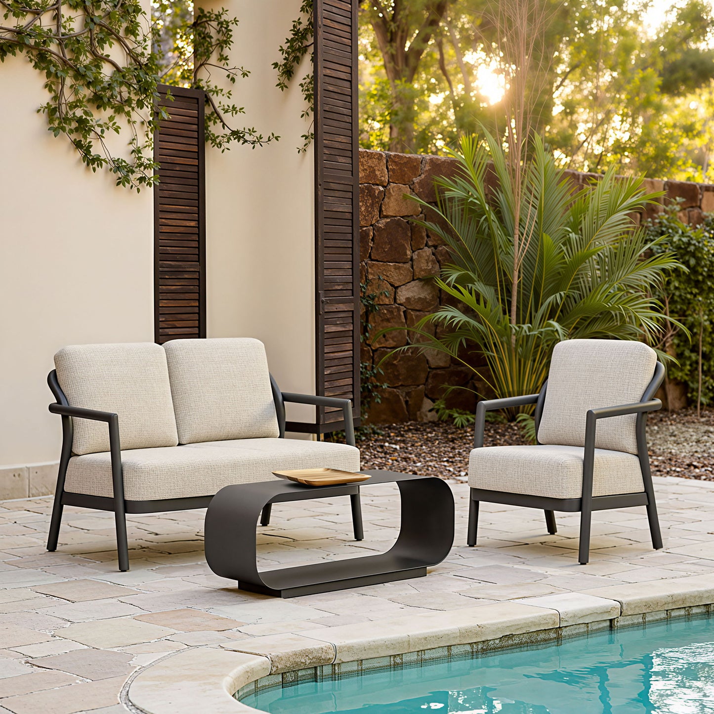 Rein - Outdoor Loveseat - Beige