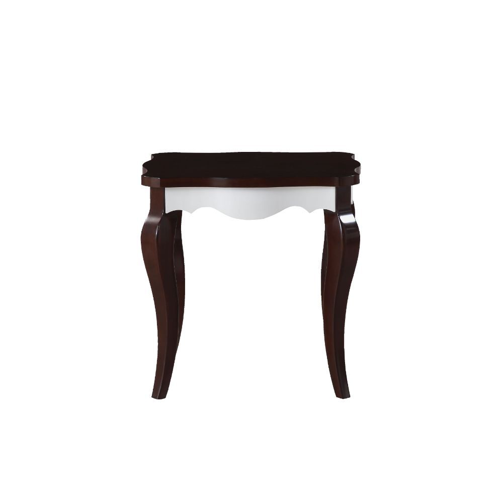 Mathias - End Table - White & Walnut