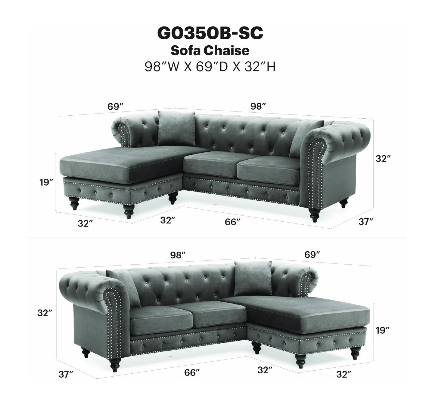 Glory Furniture - Nola - Sofa Chaise
