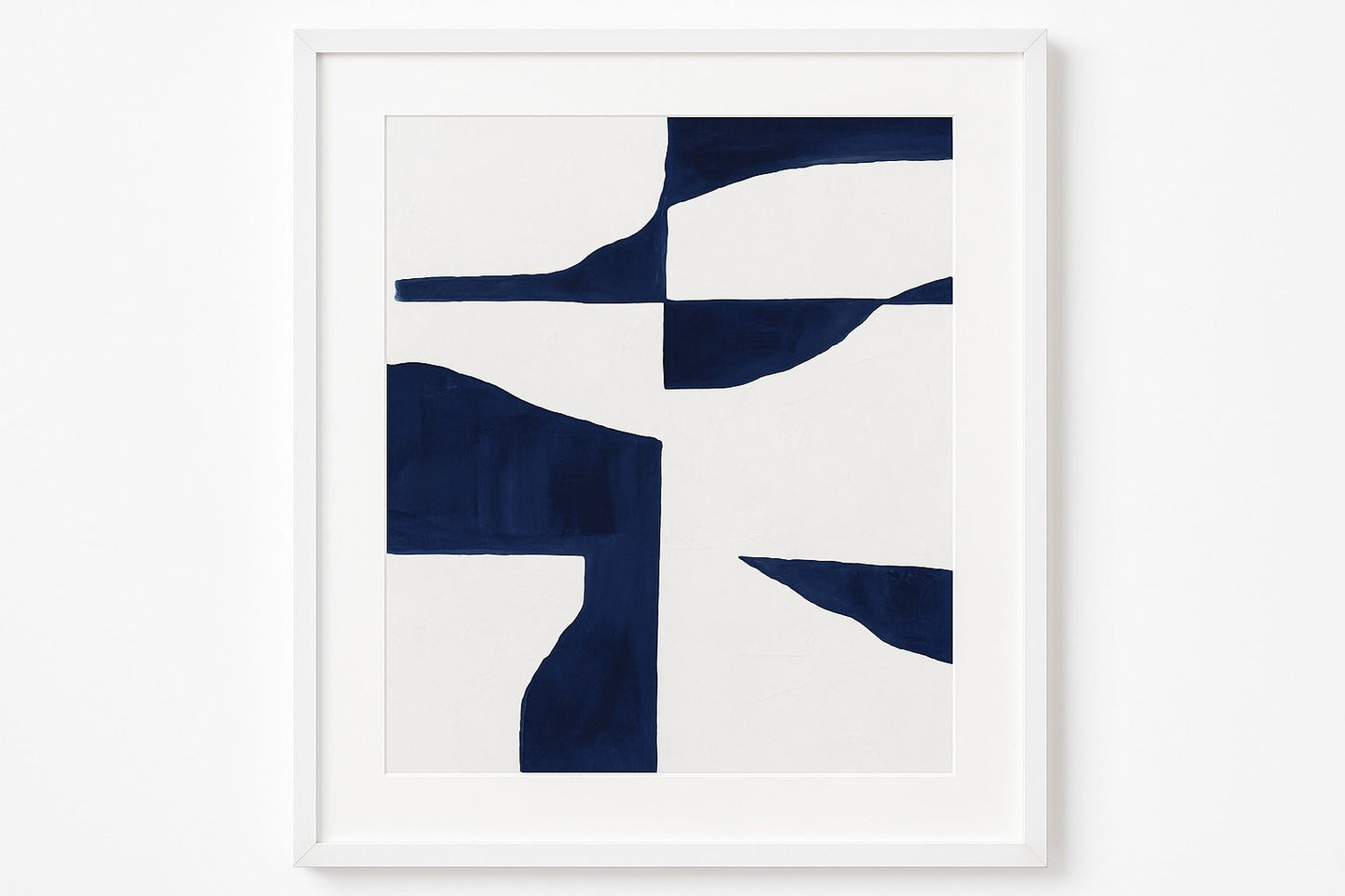 Glacial Mass I Framed Print - Blue / White