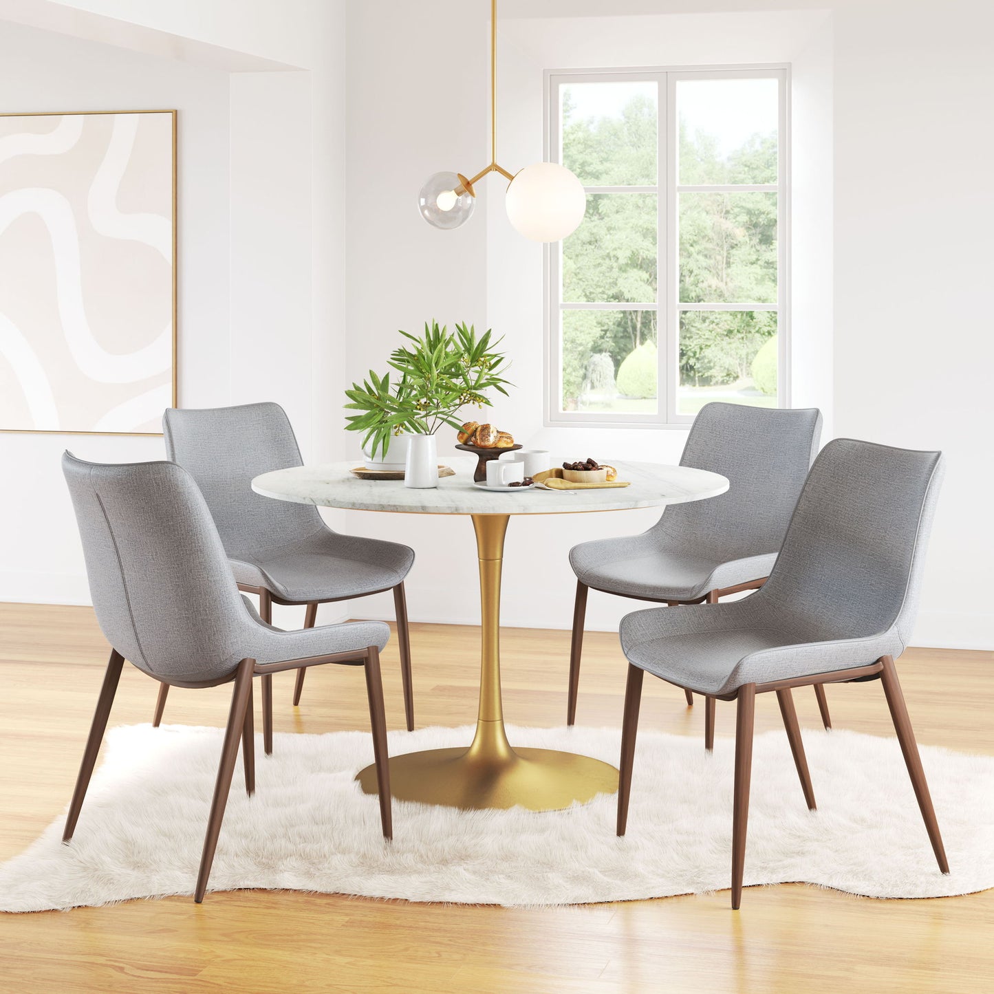 Magnus - Dining Chair (Set of 2) - Slate Gray / Walnut