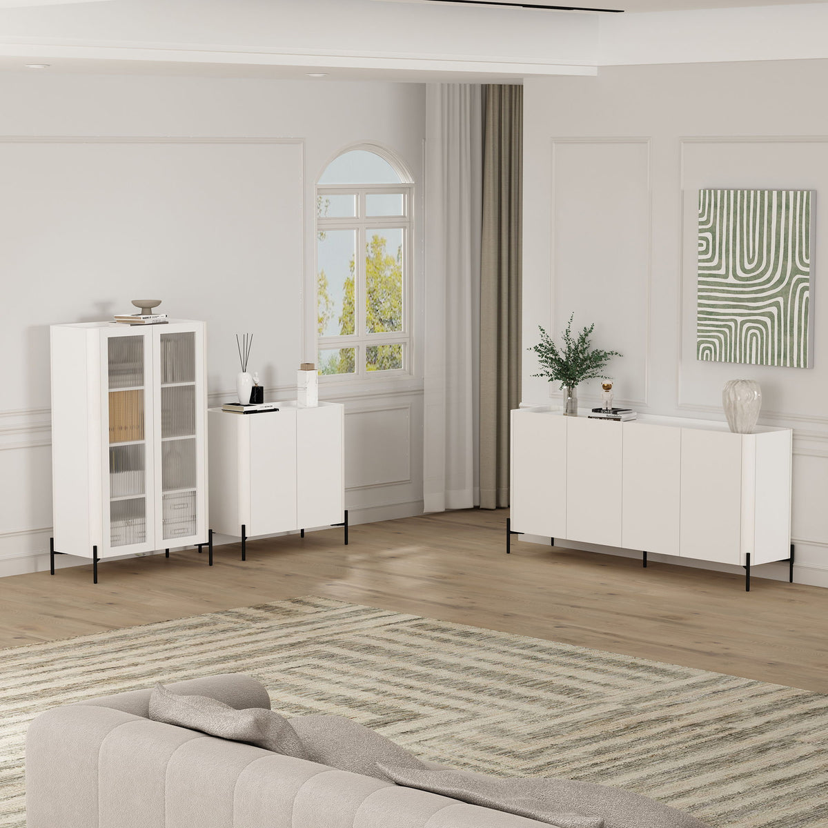 Abbey - Bookcase Cabinet - White