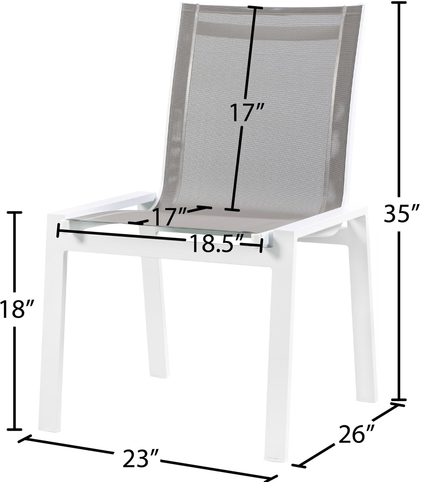 Nizuc - Outdoor Patio Dining Chair With White Frame (Set of 2)