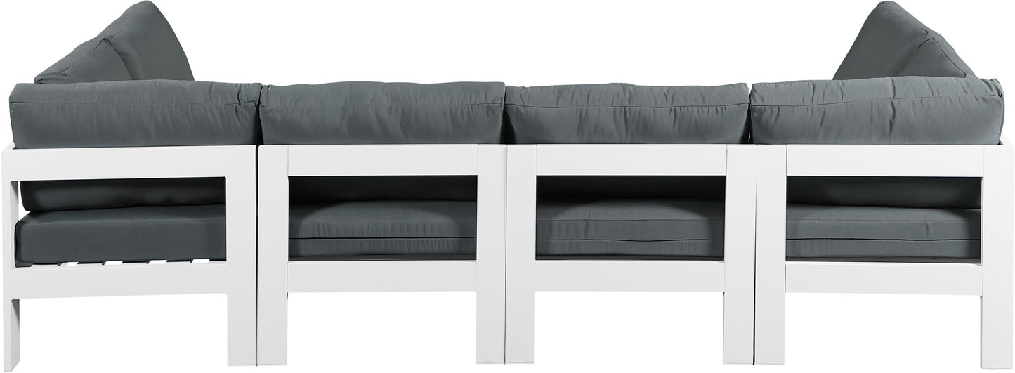 Nizuc - Outdoor Patio 6 Piece Modular Sectional With White Frame