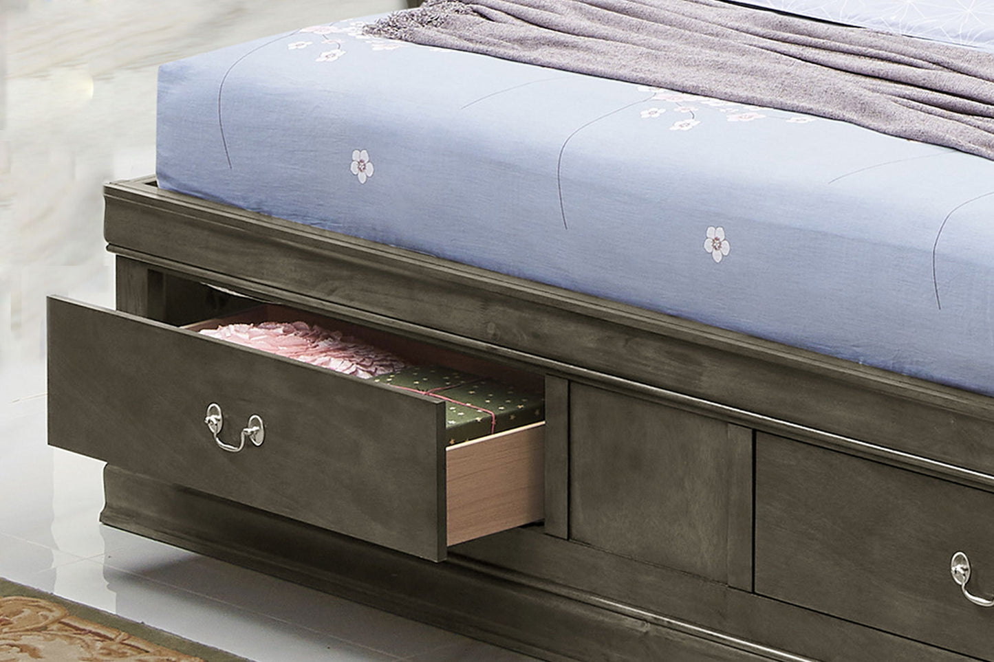 Glory Furniture - Louis Phillipe - Bookcase Storage Bed