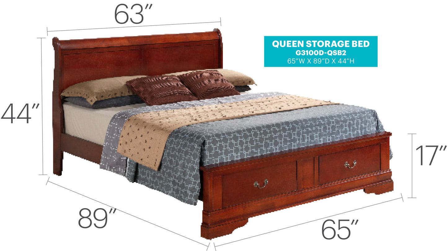 Glory Furniture - Louis Phillipe - Storage Bed