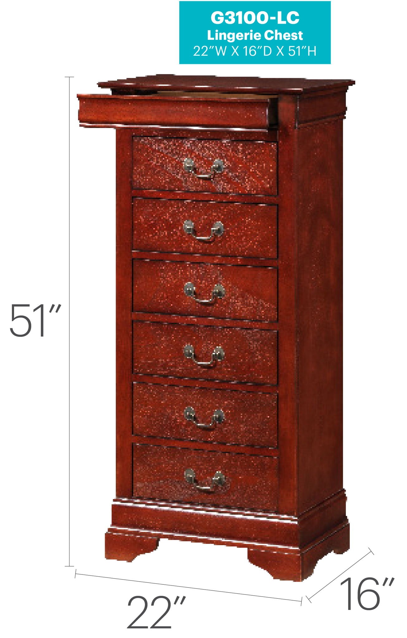 Glory Furniture - Louis Phillipe - Lingerie Chest
