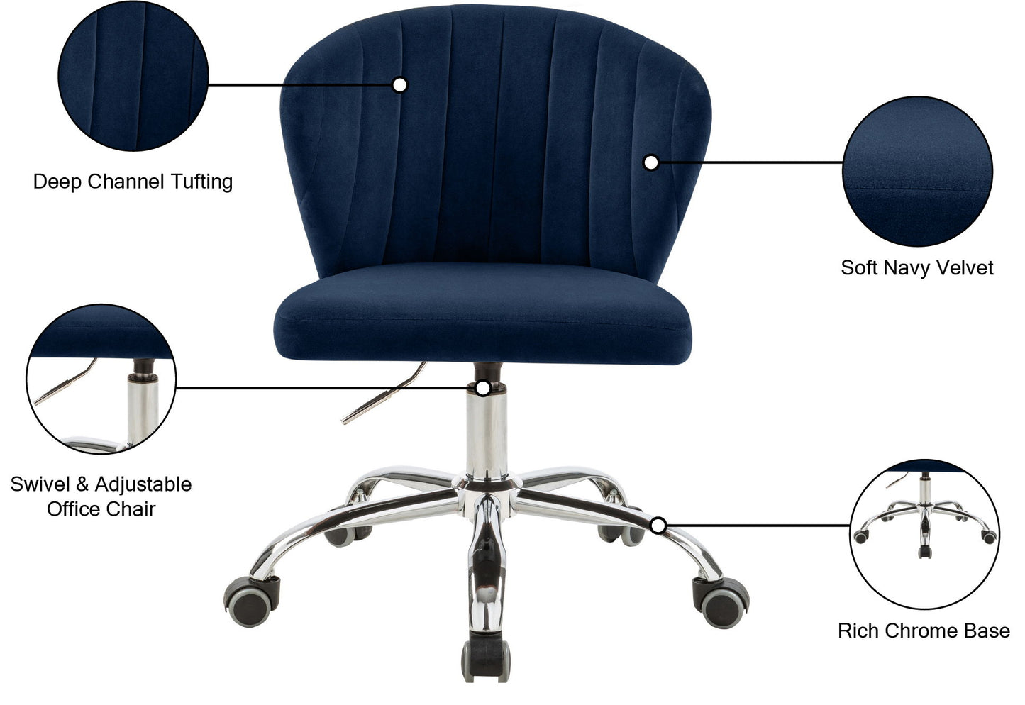 Finley - Office Chair with Chrome Legs