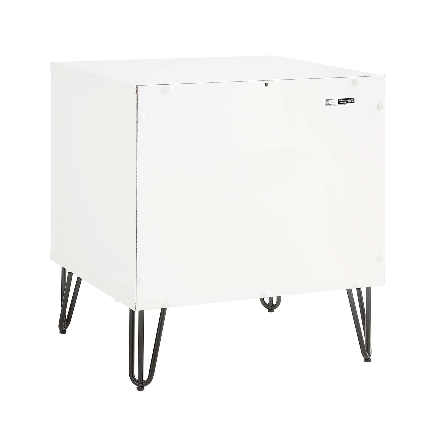 Manhattan Dumbo - Fluted 2-Drawer Nightstand With White Frame