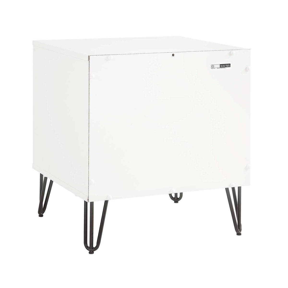 Dumbo - Fluted 2-Drawer Nightstand - Rustic Gray And White