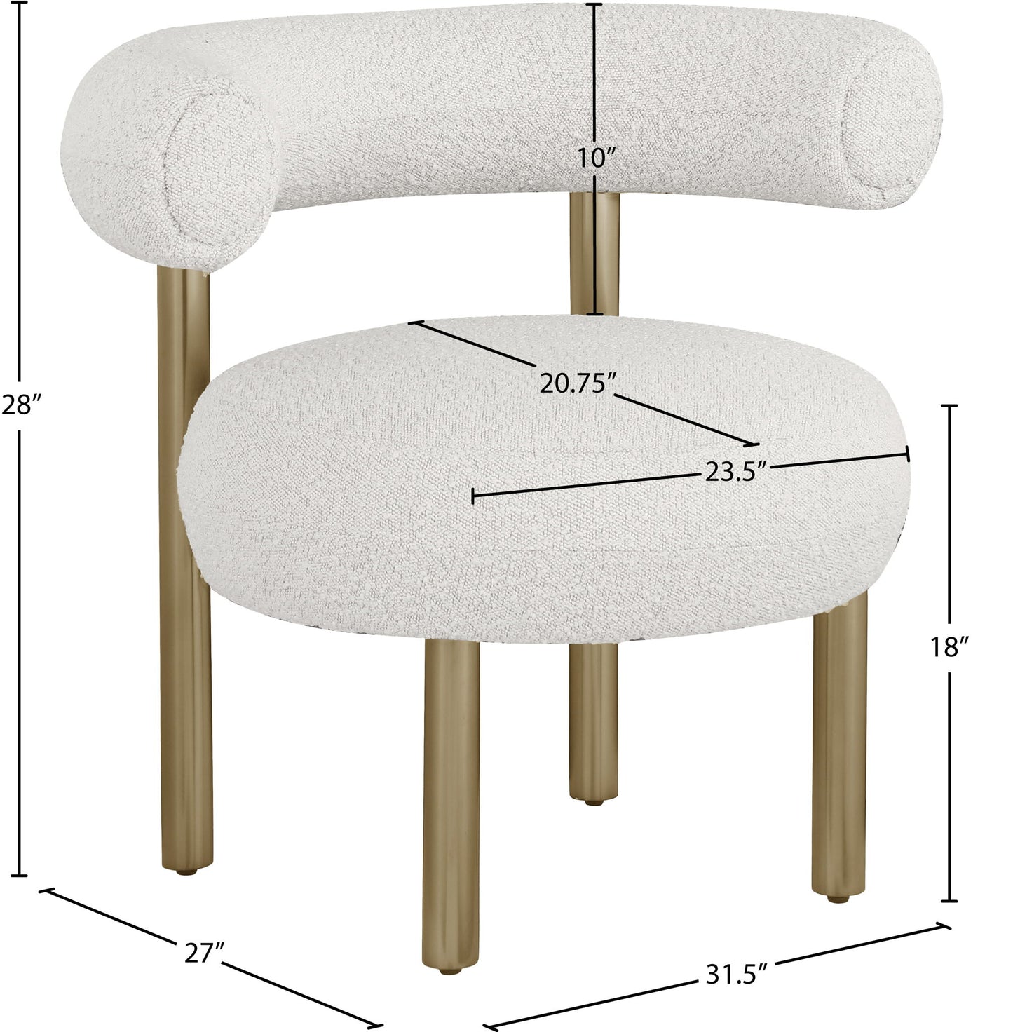 Bordeaux - Boucle Fabric Accent Chair