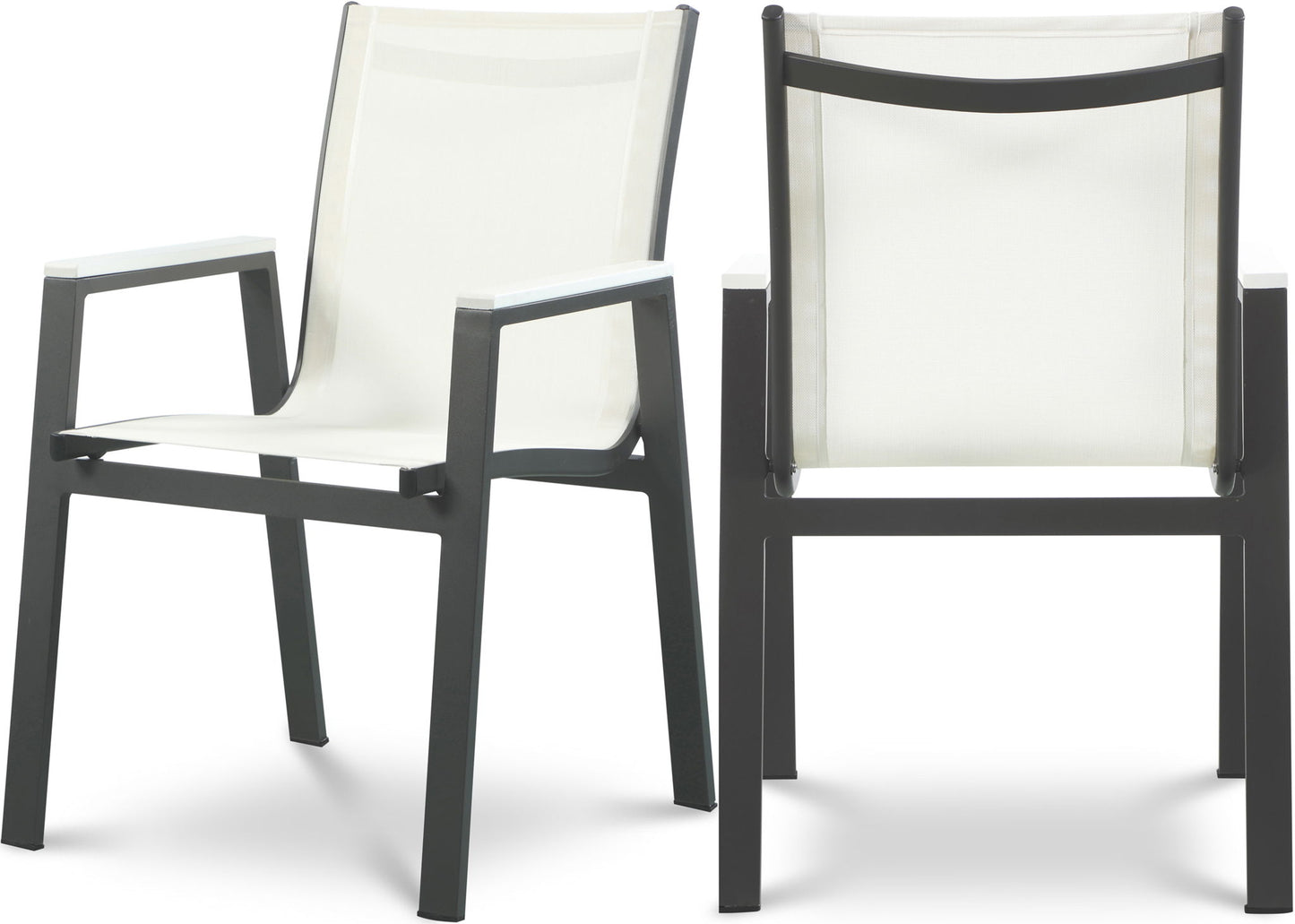 Nizuc - Outdoor Patio Dining Arm Chair With Gray Frame (Set of 2)