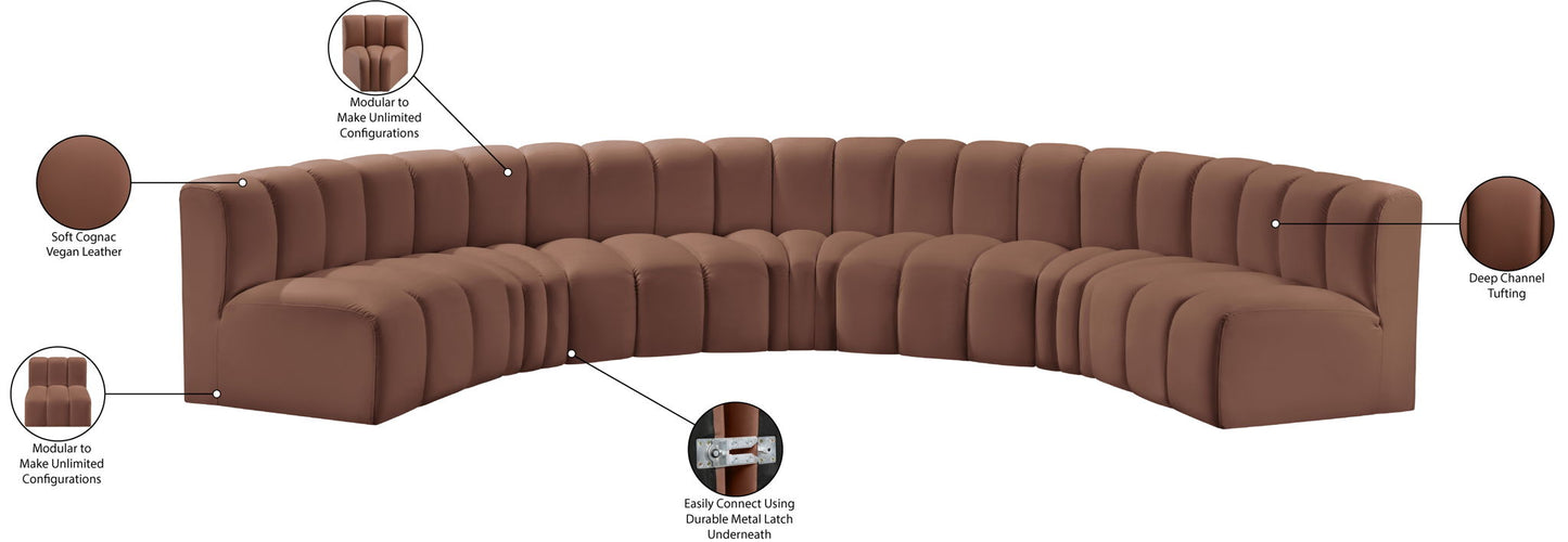 Arc - Faux Leather 7 Piece U-Shaped Modular Sofa