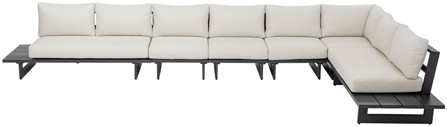 Maldives - 6 Piece Water Resistant Outdoor Patio Modular Sectional With Gray Base