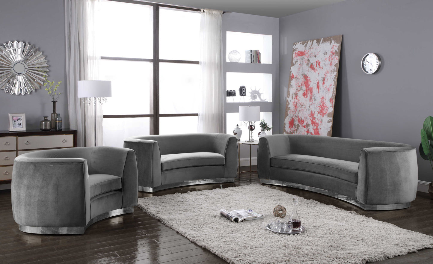 Julian - Loveseat with Chrome Base