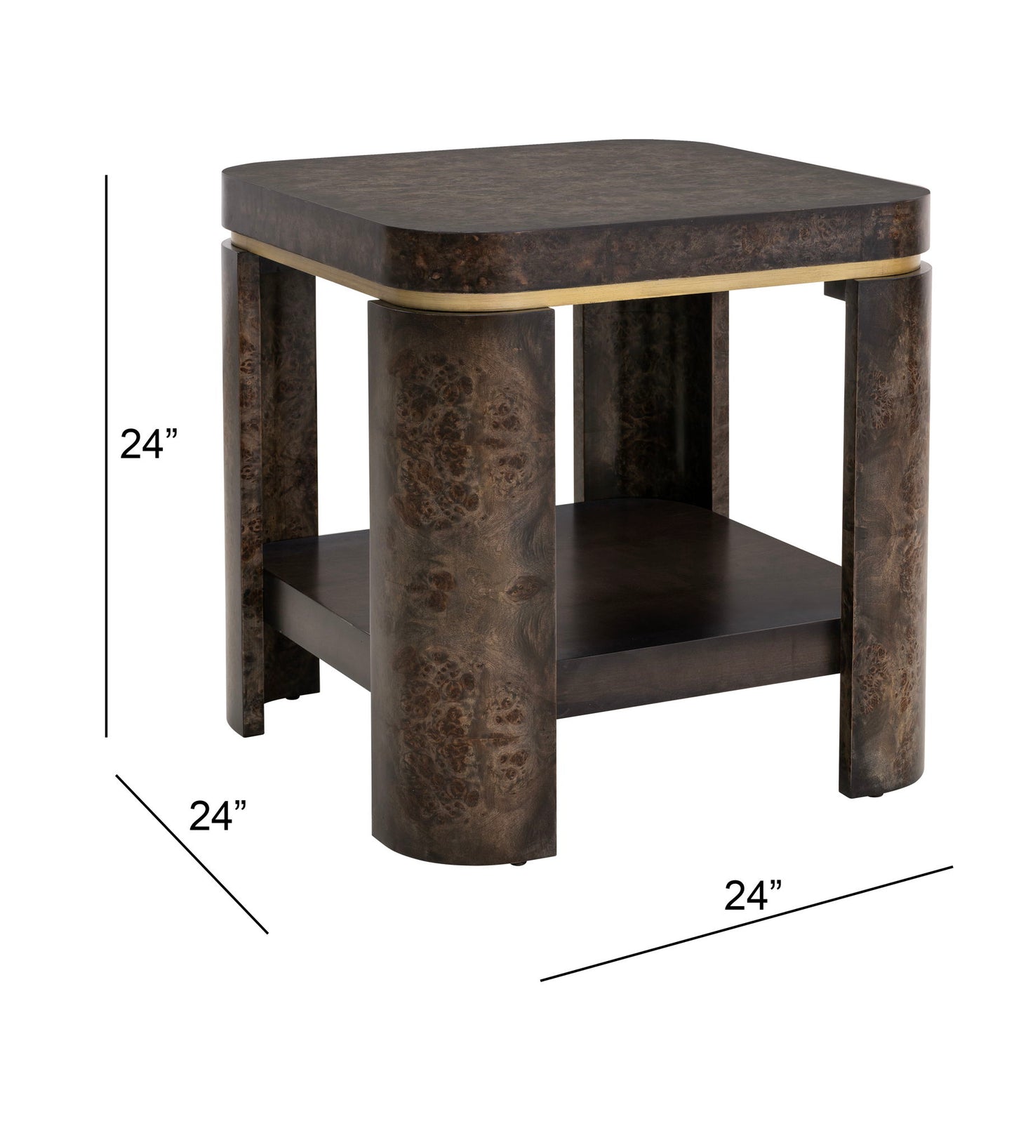 Langford - End Table - Ebony Mappa Burl