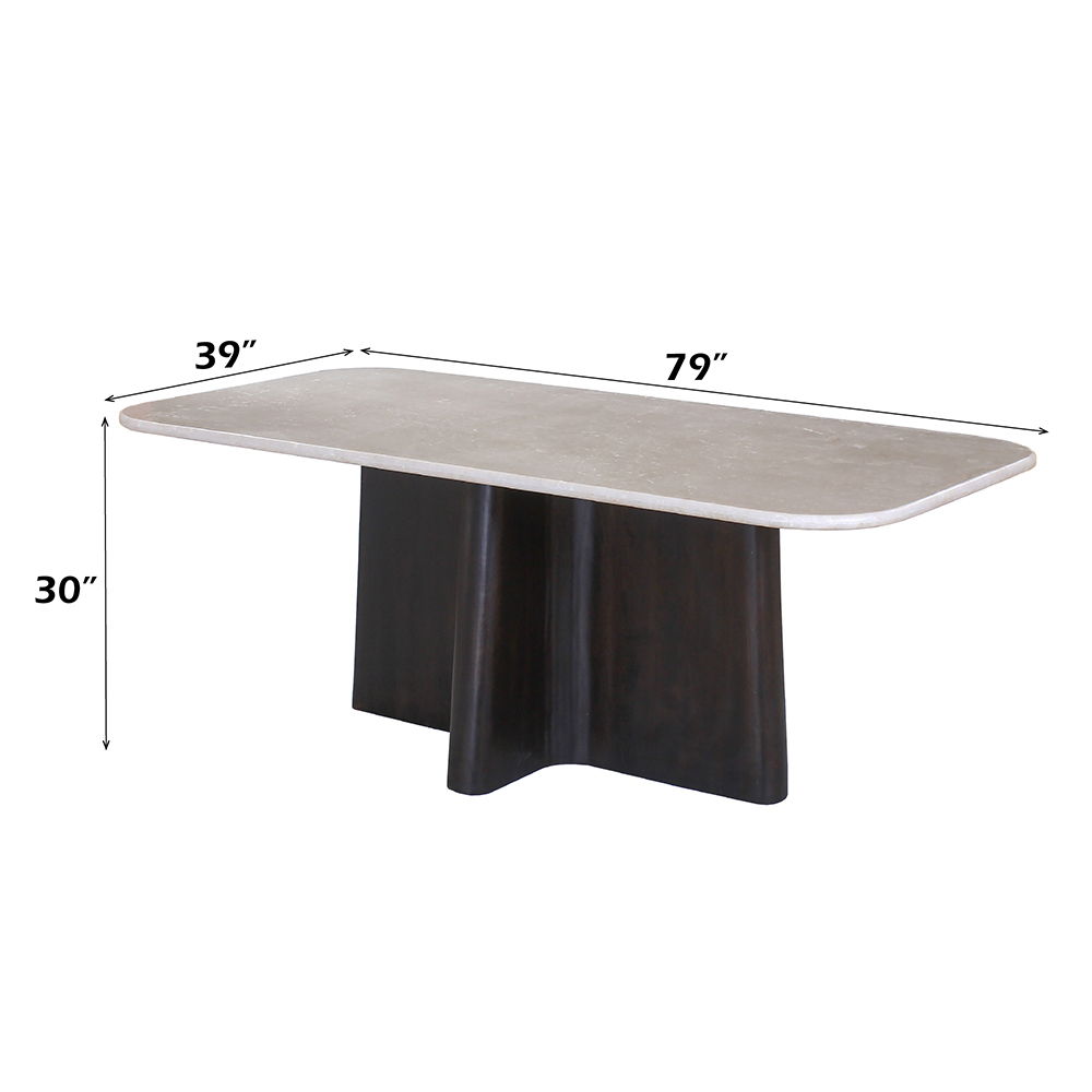 Jacory - Dining Table With Bottocino Marble Top - Espresso