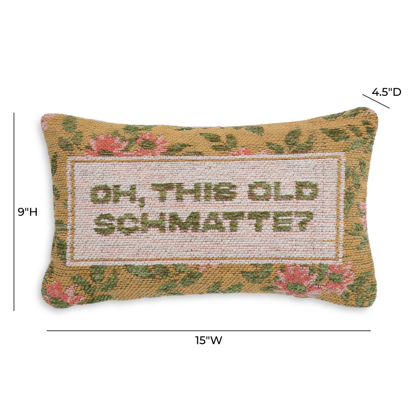 Judaica - Oh, This Old Schmatte Pillow - Multi