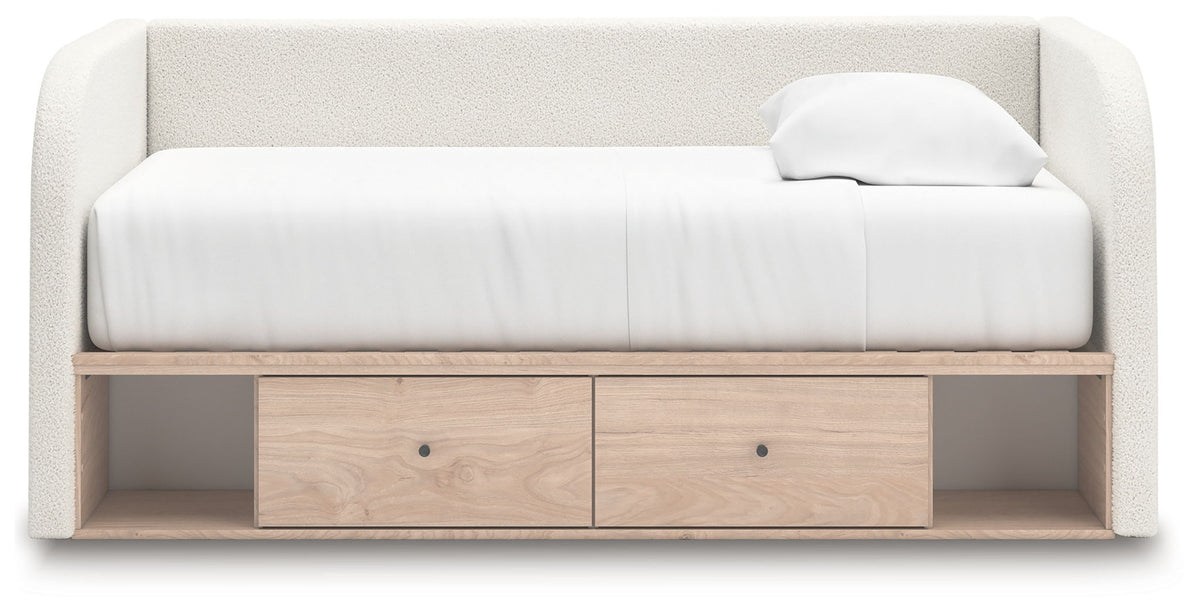 Arloster - 3 Pc. - Twin Day Bed With Storage, Dresser And Nightstand - White