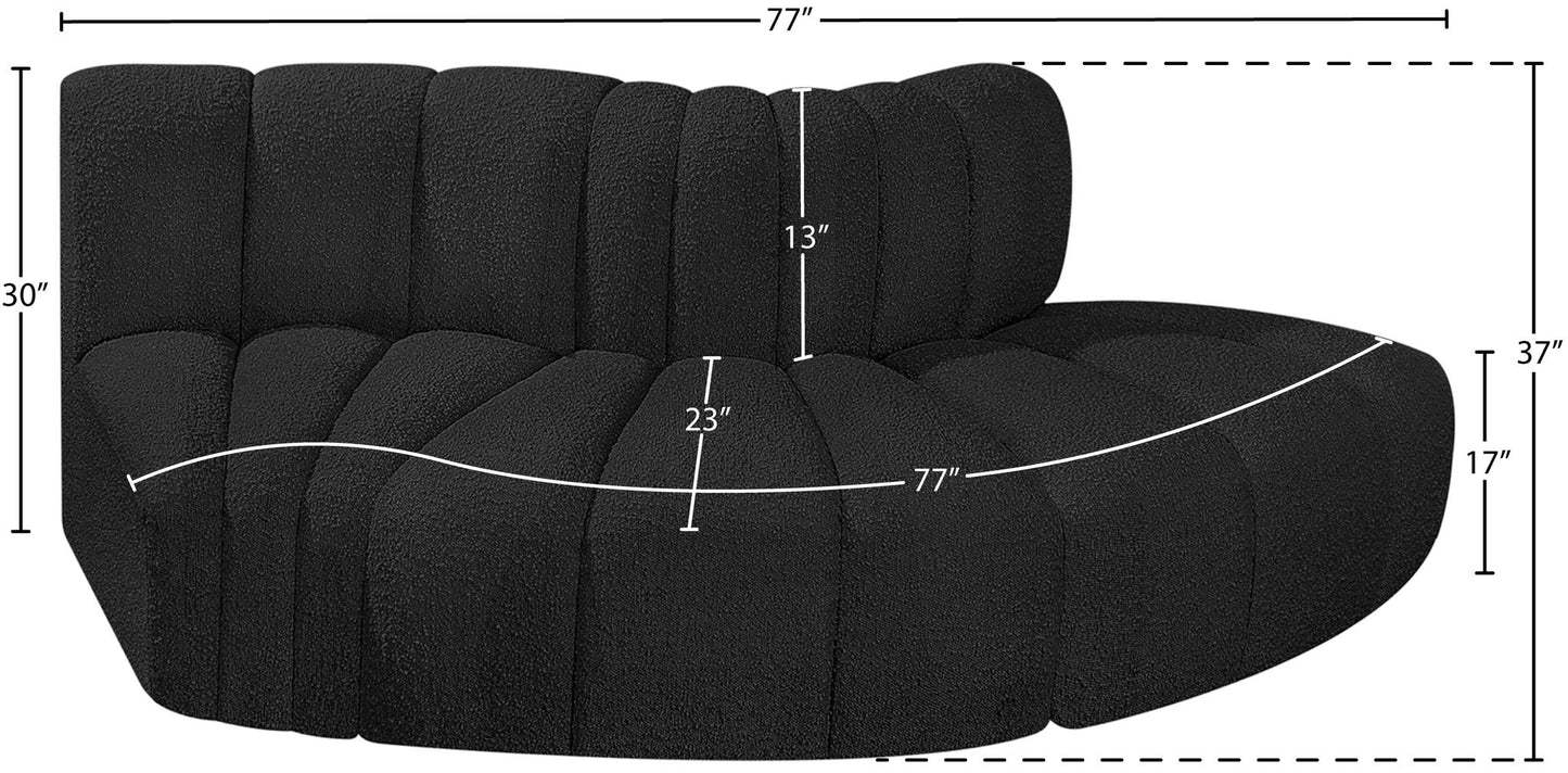 Arc - Boucle Fabric 3 Piece Modular Sofa