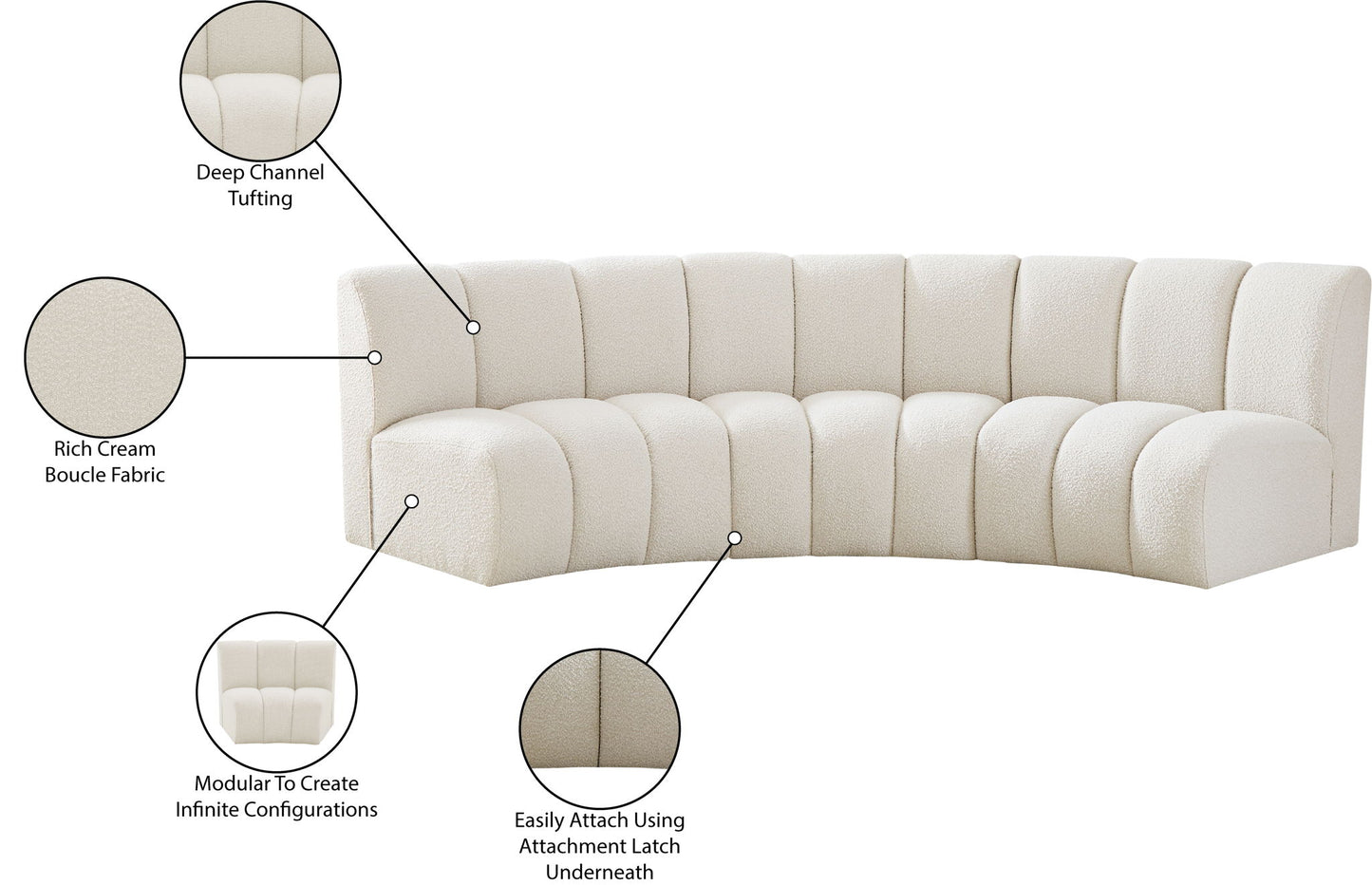 Infinity - 3 Piece Boucle Modular Sectional