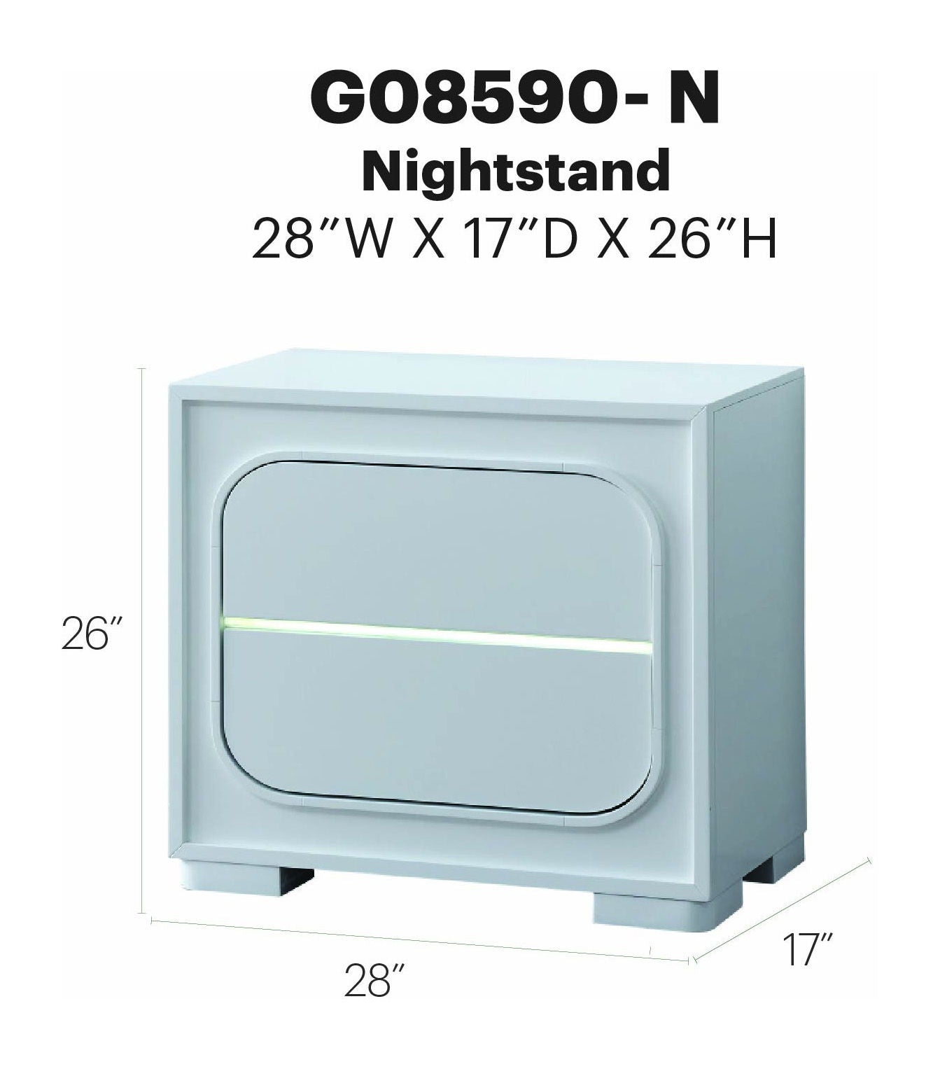 Milan - Nightstand - White