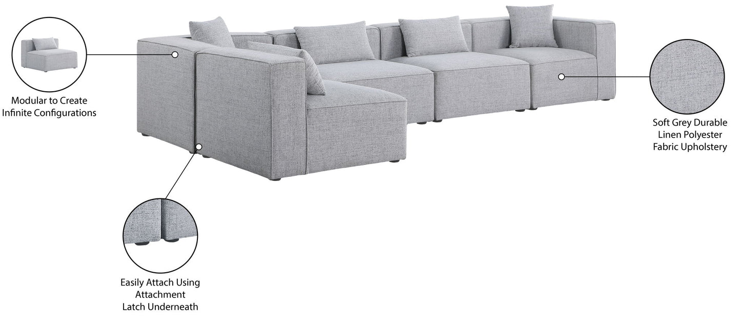 Cube - Linen 5 Piece Modular Sectional