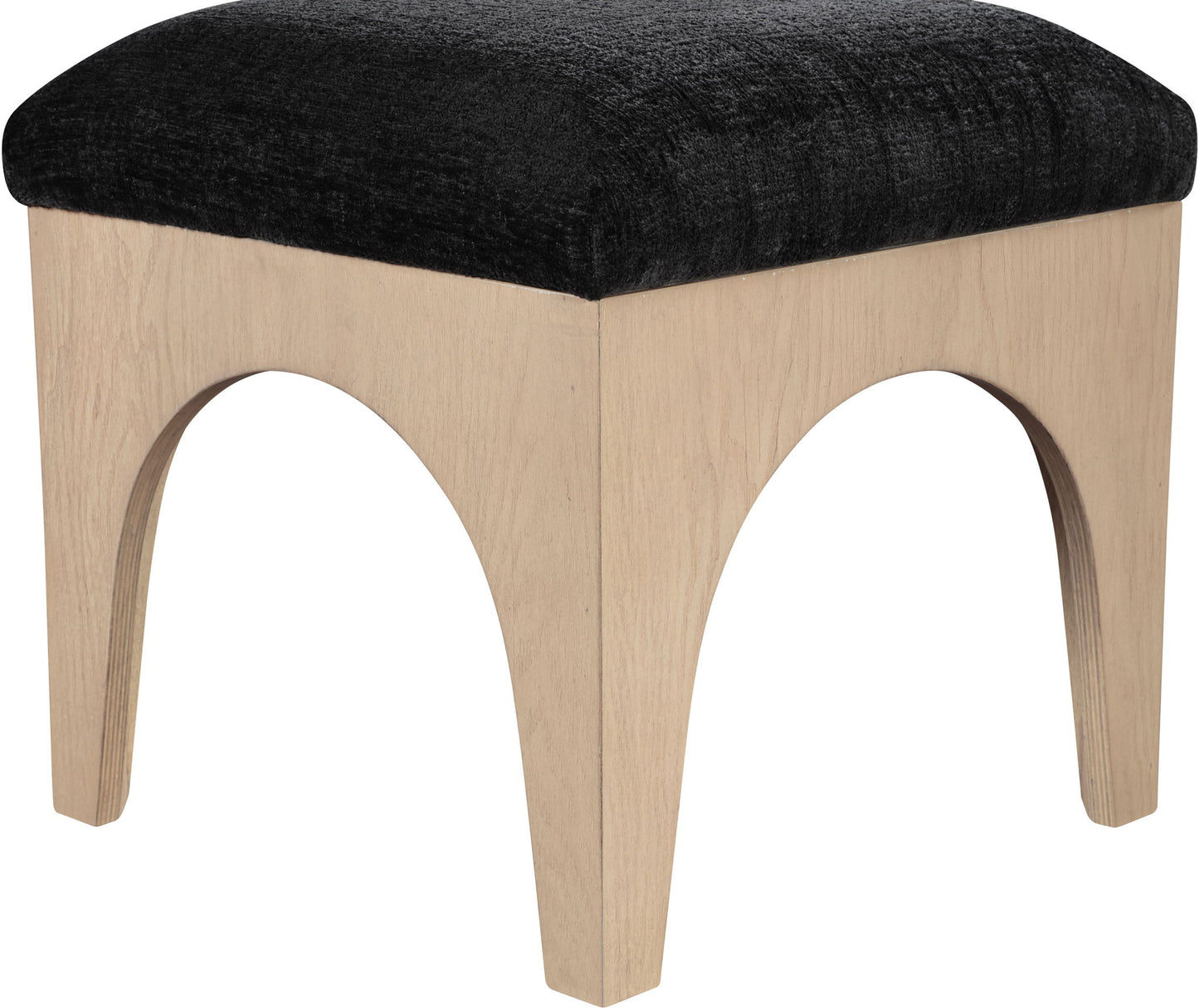 Lawson - Chenille Fabric Ottoman - Natural Base
