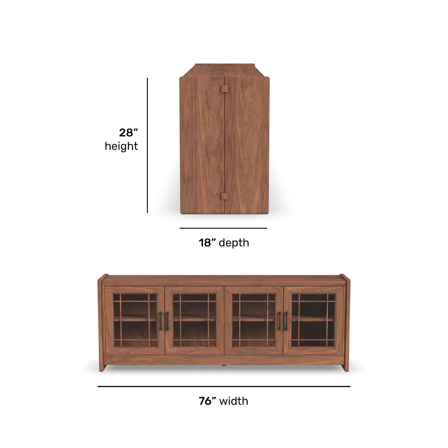 Lincoln - Entertainment Base - Warm Walnut
