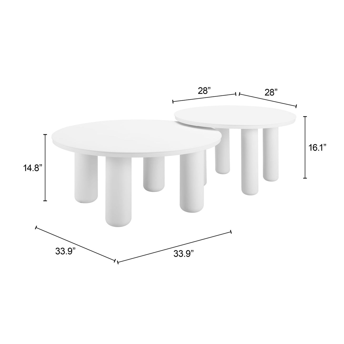 Ola - Outdoor Coffee Table Set - White