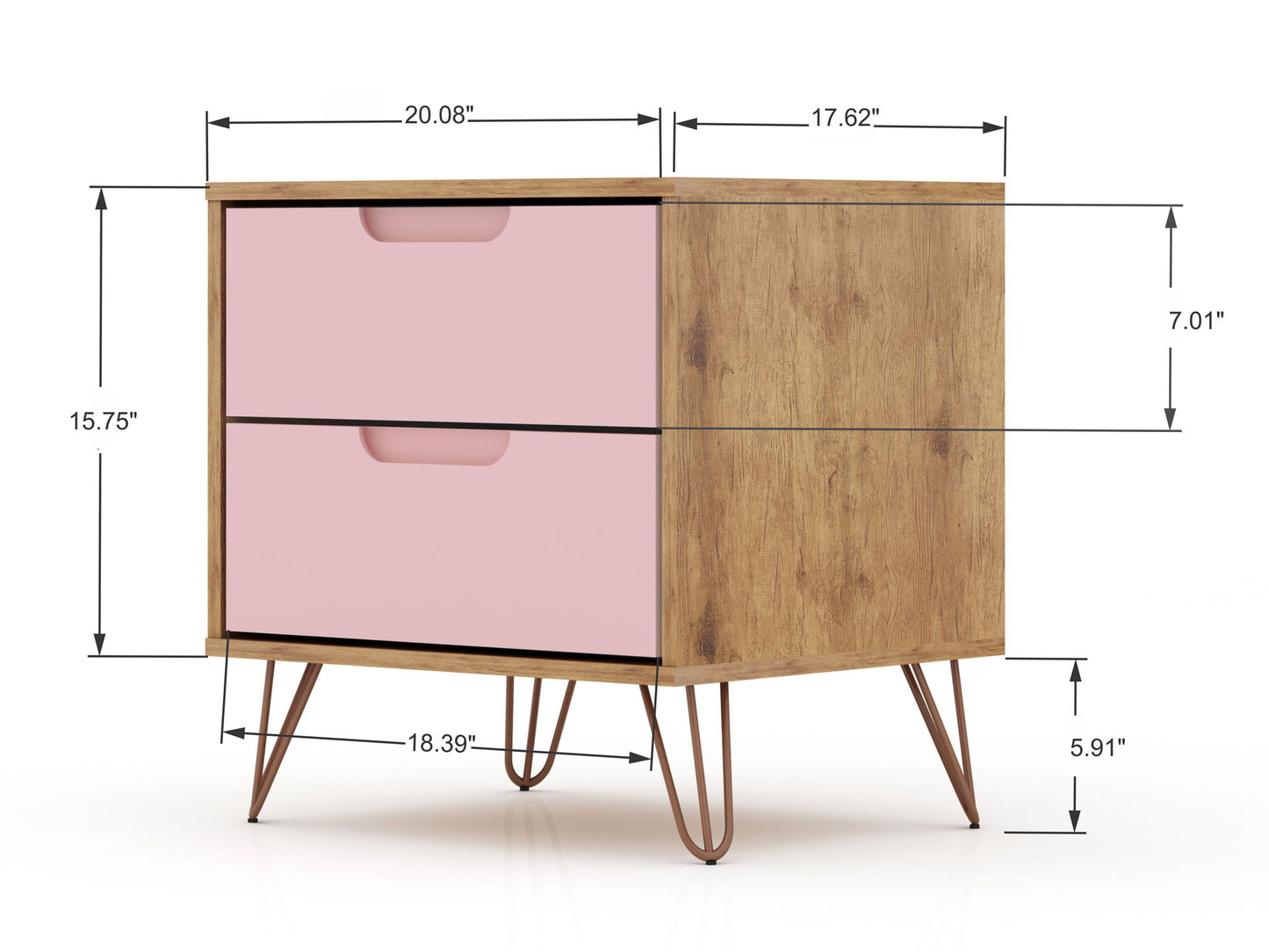 Manhattan Rockefeller - 2-Drawer Nightstand