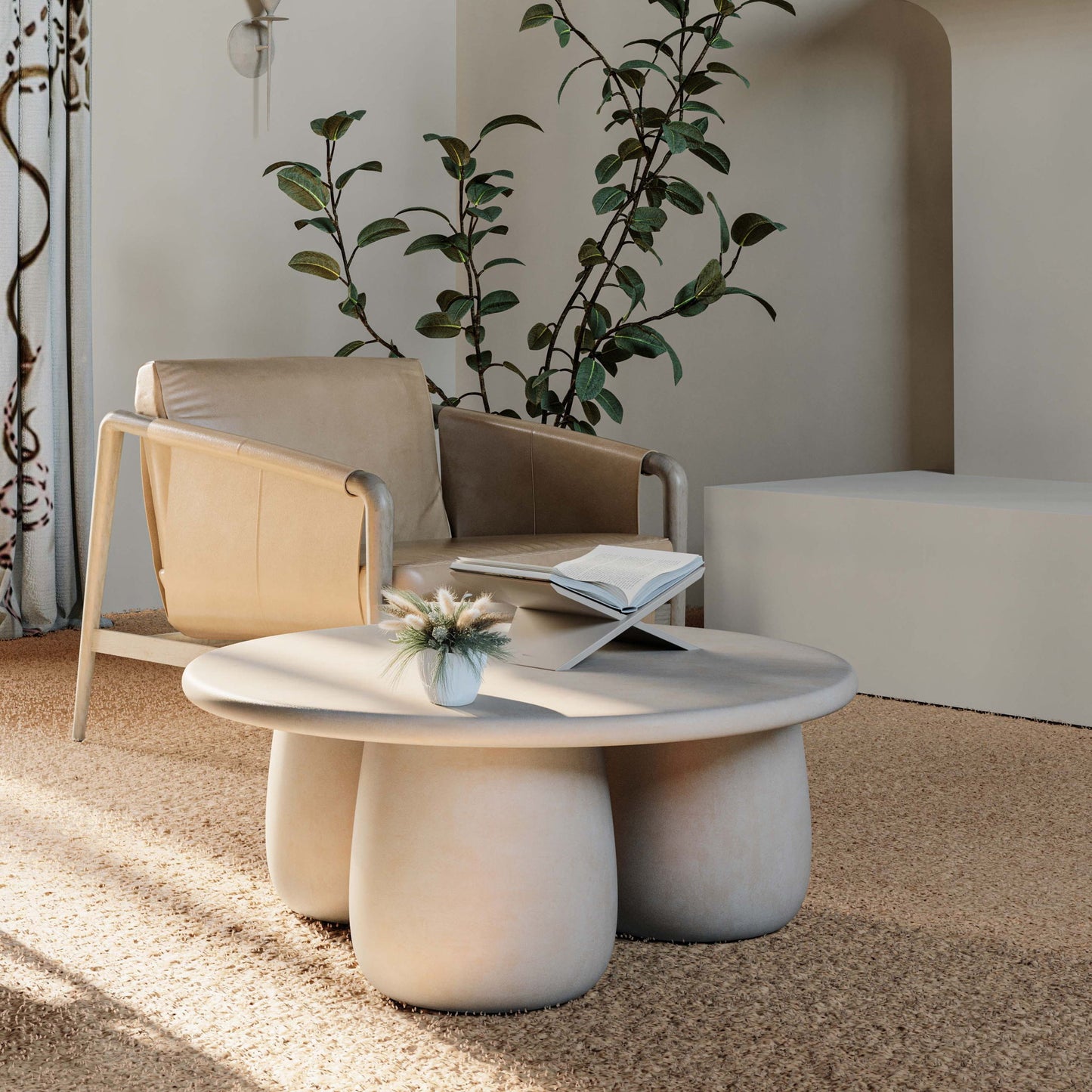 Rahul - Round Coffee Table - Cream