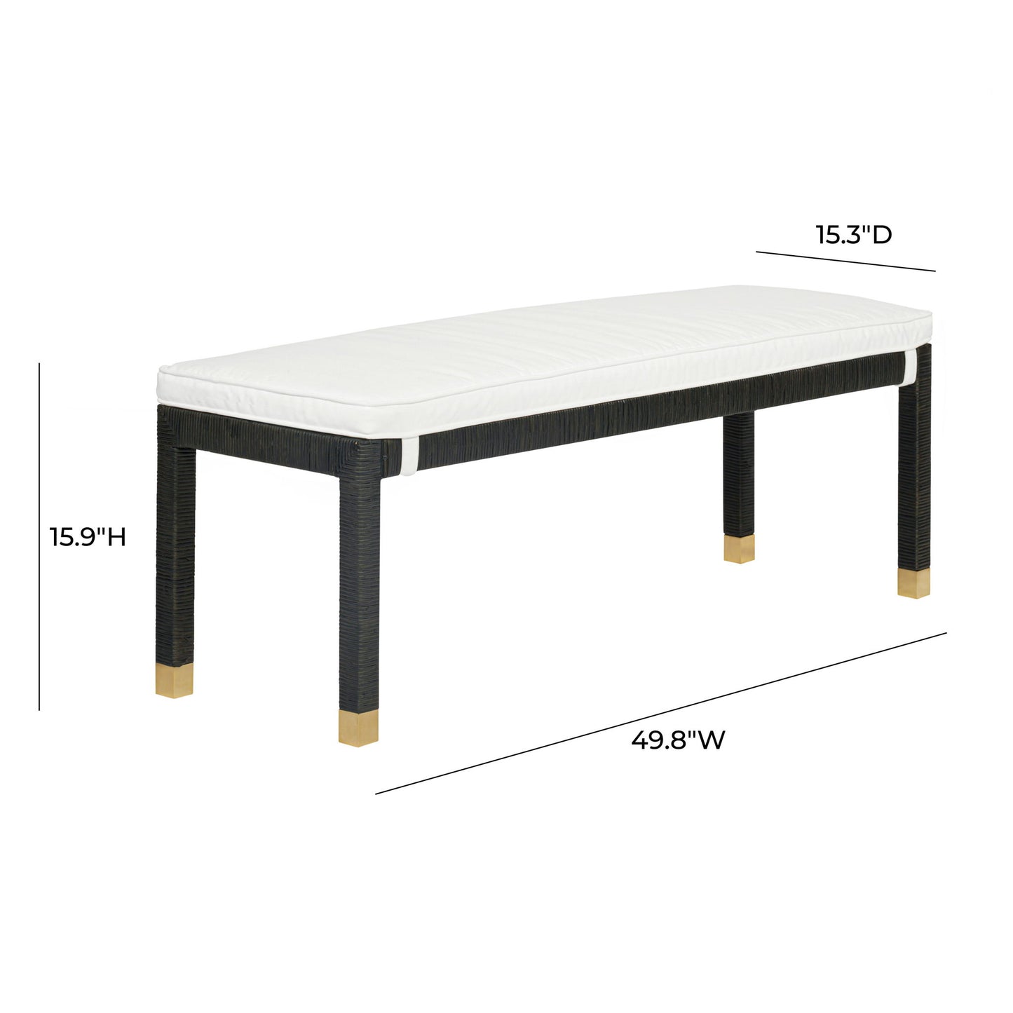 Amara - Woven Rattan Bench