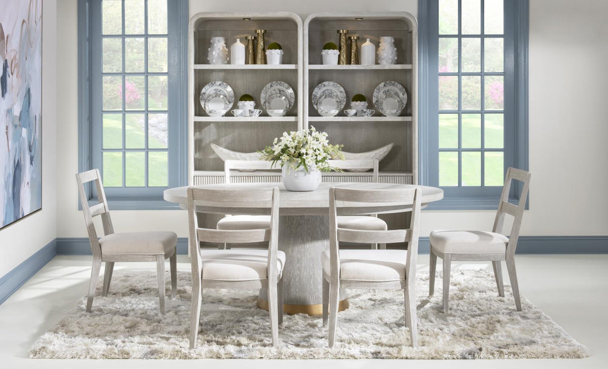 Miramar - Complete Round Dining Table - Oyster