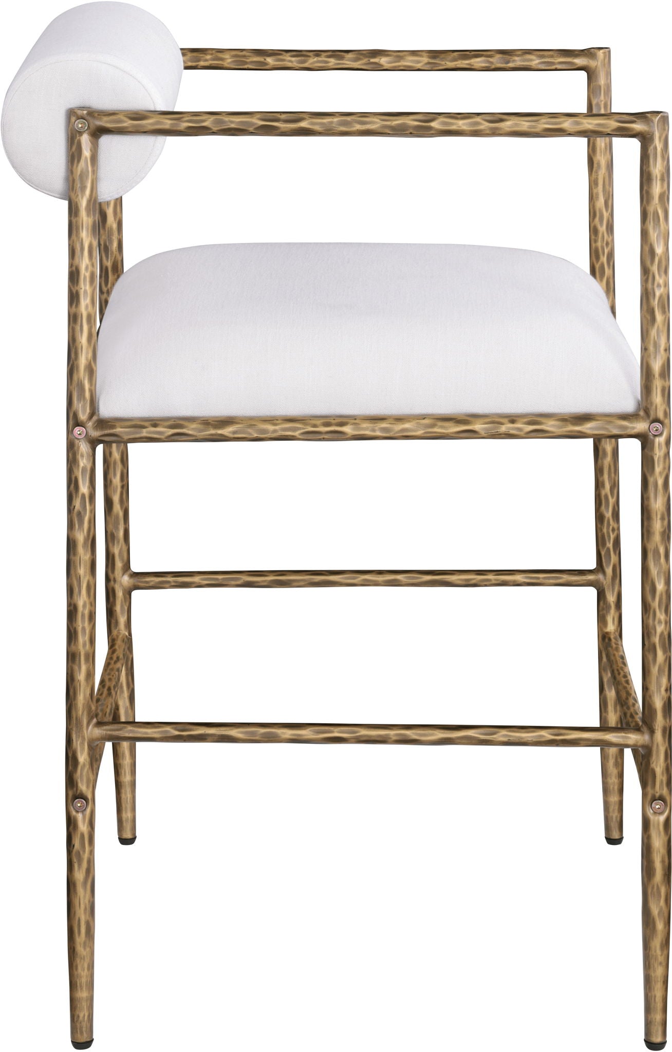 Axis - Linen Textured Cream Fabric Upholstered Counter Stool (Set of 2)