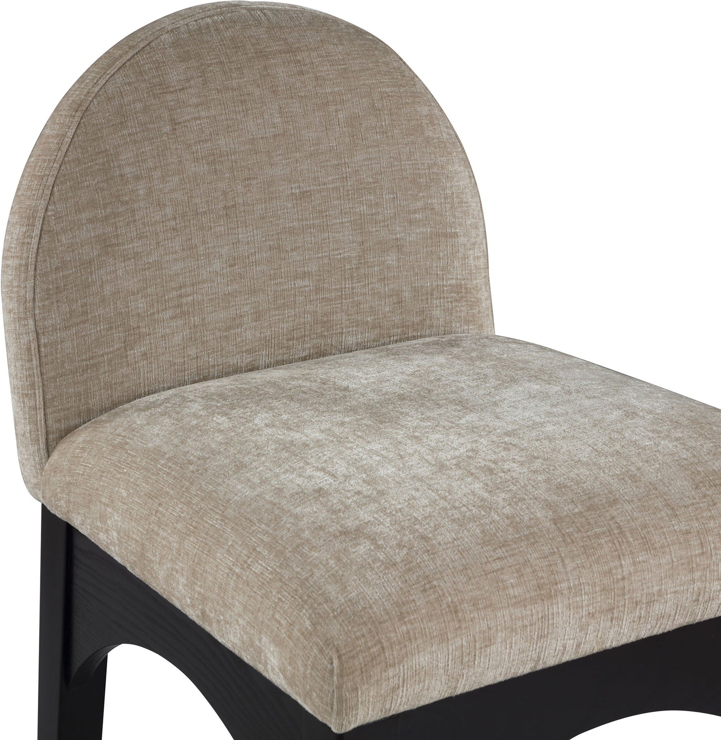 Waldorf - Chenille Stool With Black Legs