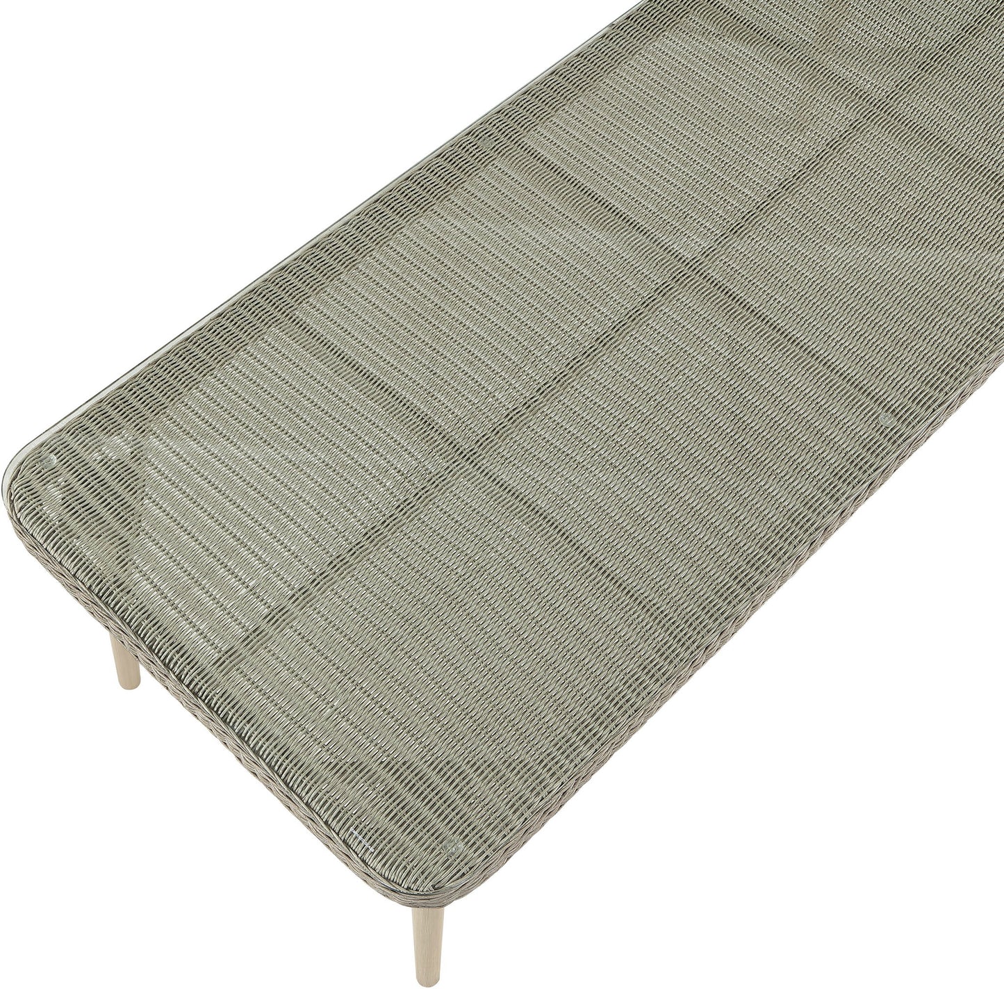 Seacrest - Tempered Glass Top And Wicker Outdoor Patio Dining Table