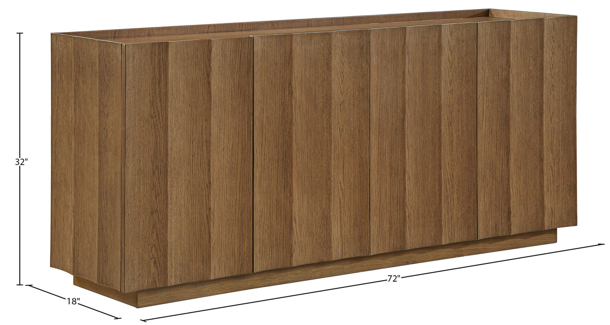 Swoon - Oak Veneer And Solid Wood Sideboard / Buffet - Brown