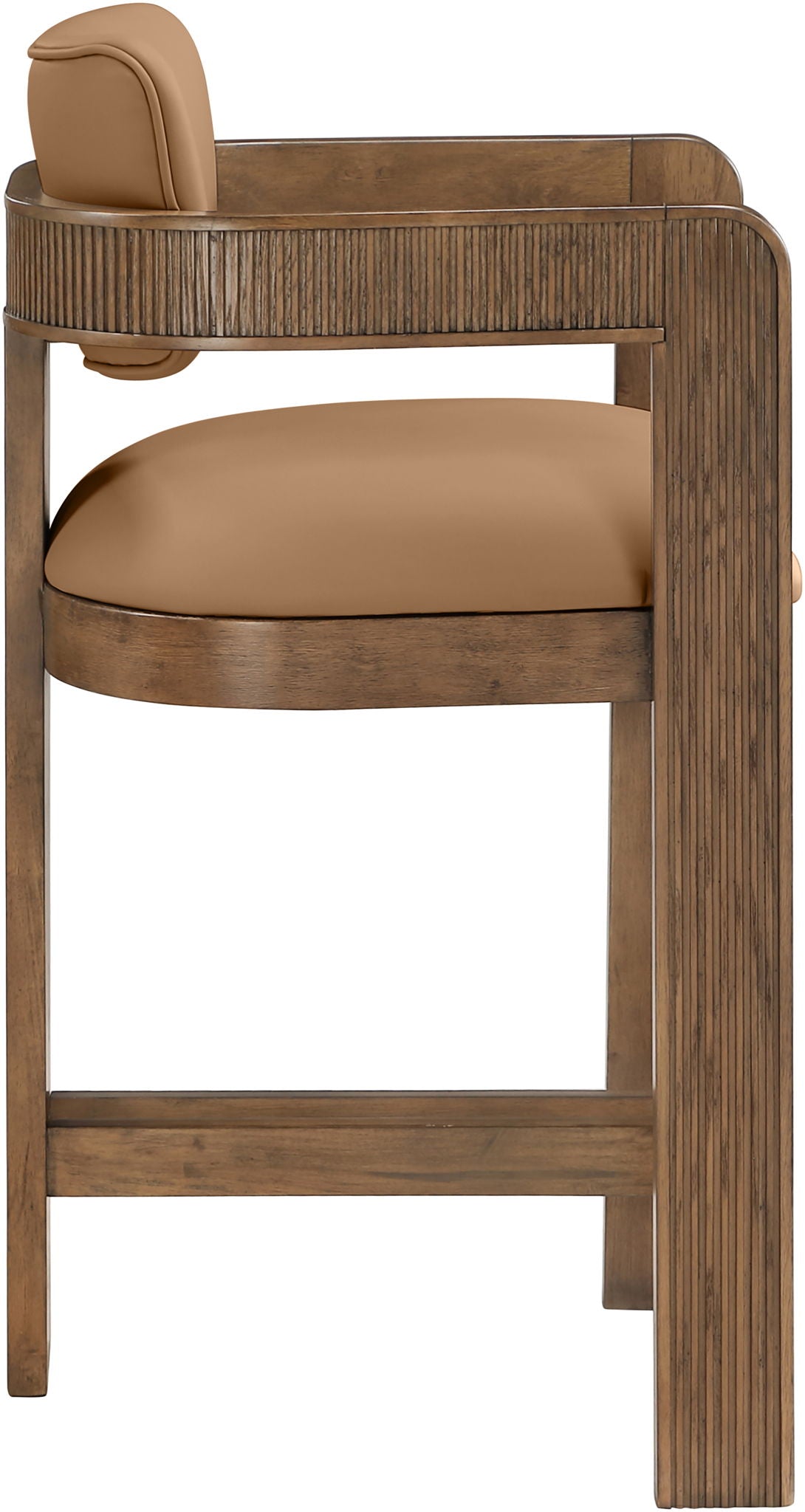 Sacha - Vegan Leather Upholstered Counter Stool With Brown Base