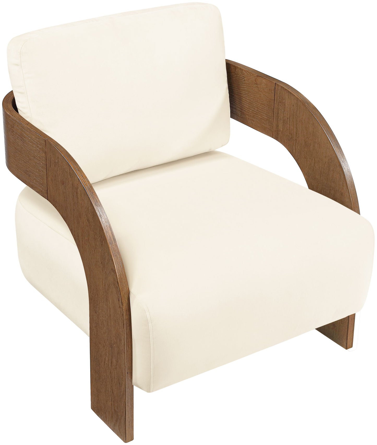 Cedra - Velvet Performance Fabric Upholstered Accent Chair - Brown Frame