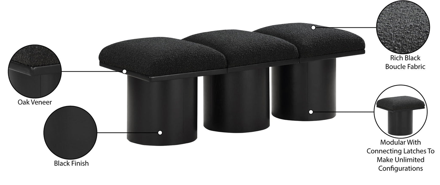Pavilion - 3 Piece Modular Bench With Black Base