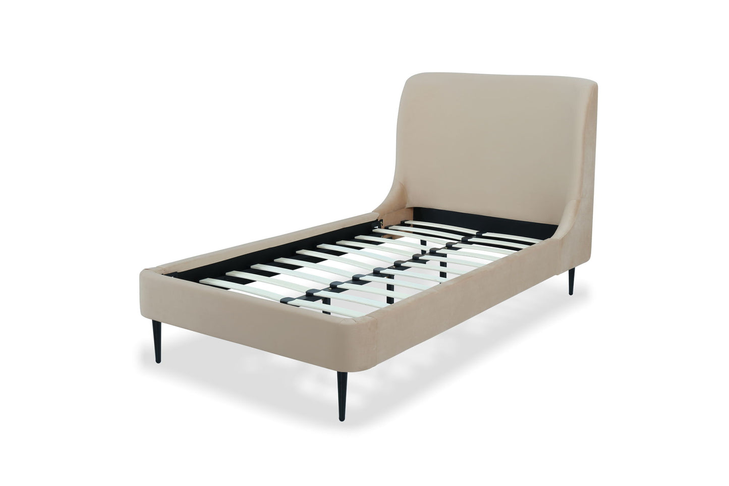 Heather - Twin Bed - Taupe And Black