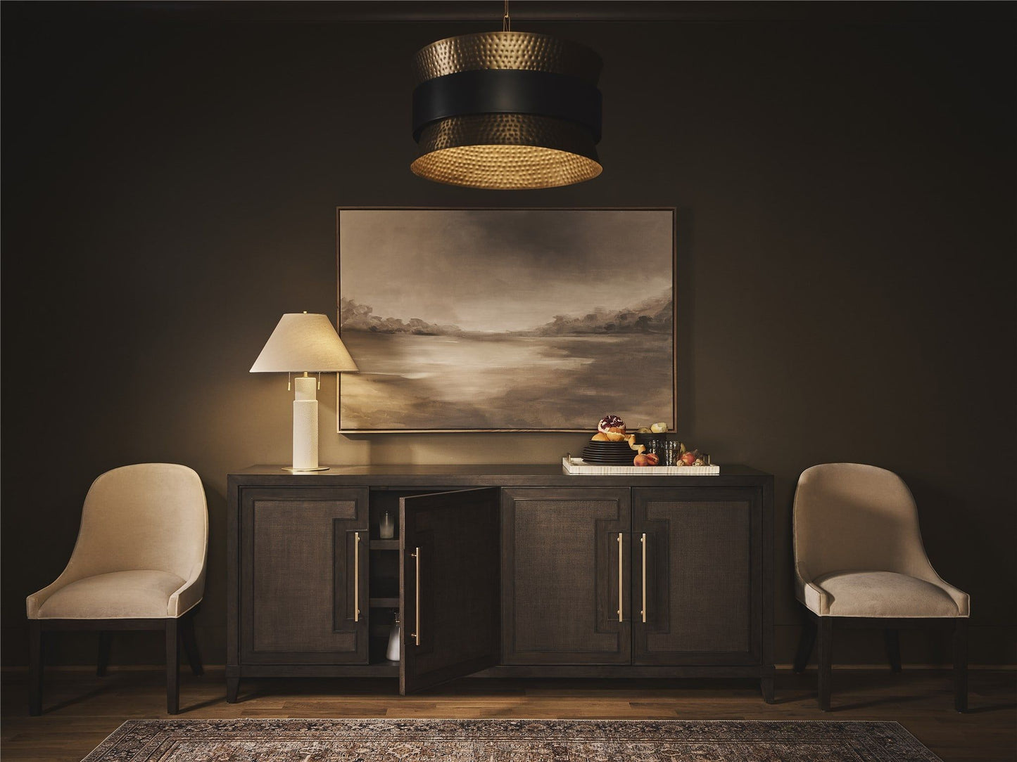 Fenwick - Embossed Credenza - Dark Brown