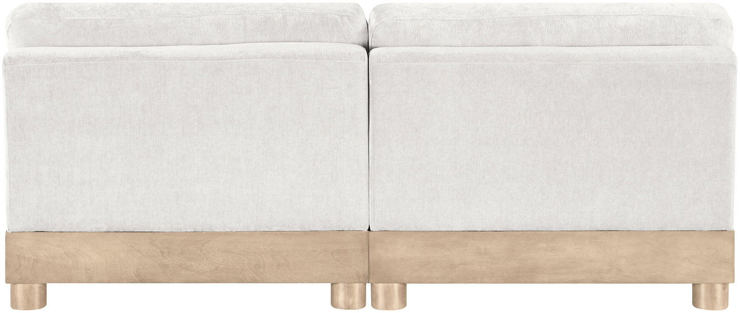 Turin - Chenille Fabric Upholstered Modular Sectional - White