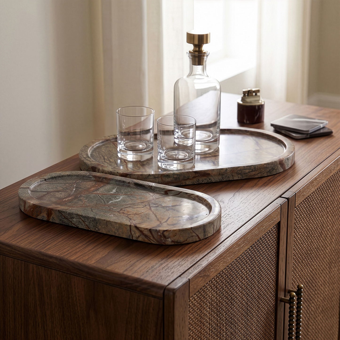 Vanta - Genuine Marble Tray (Set of 2)