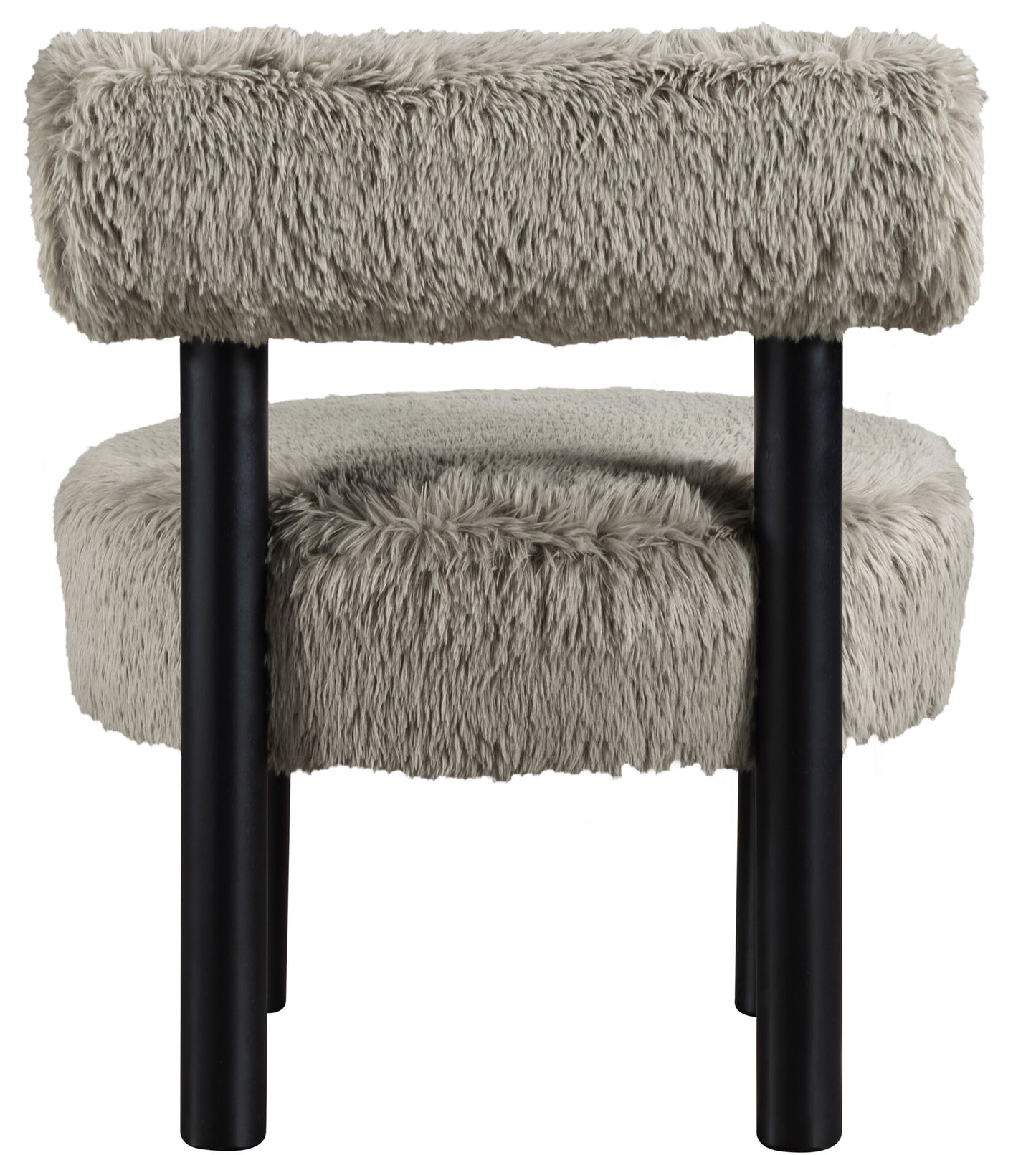 Ambre - Vegan Shearling Fabric Upholstered Accent Chair - Taupe