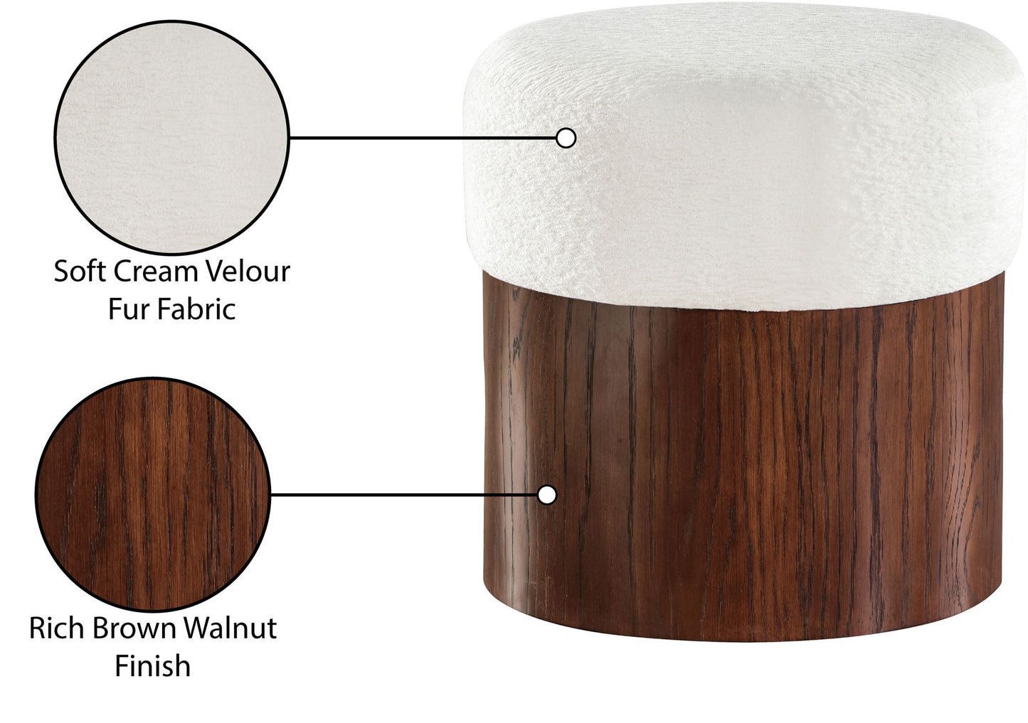 Nimes - Ottoman / Stool With Brown Base
