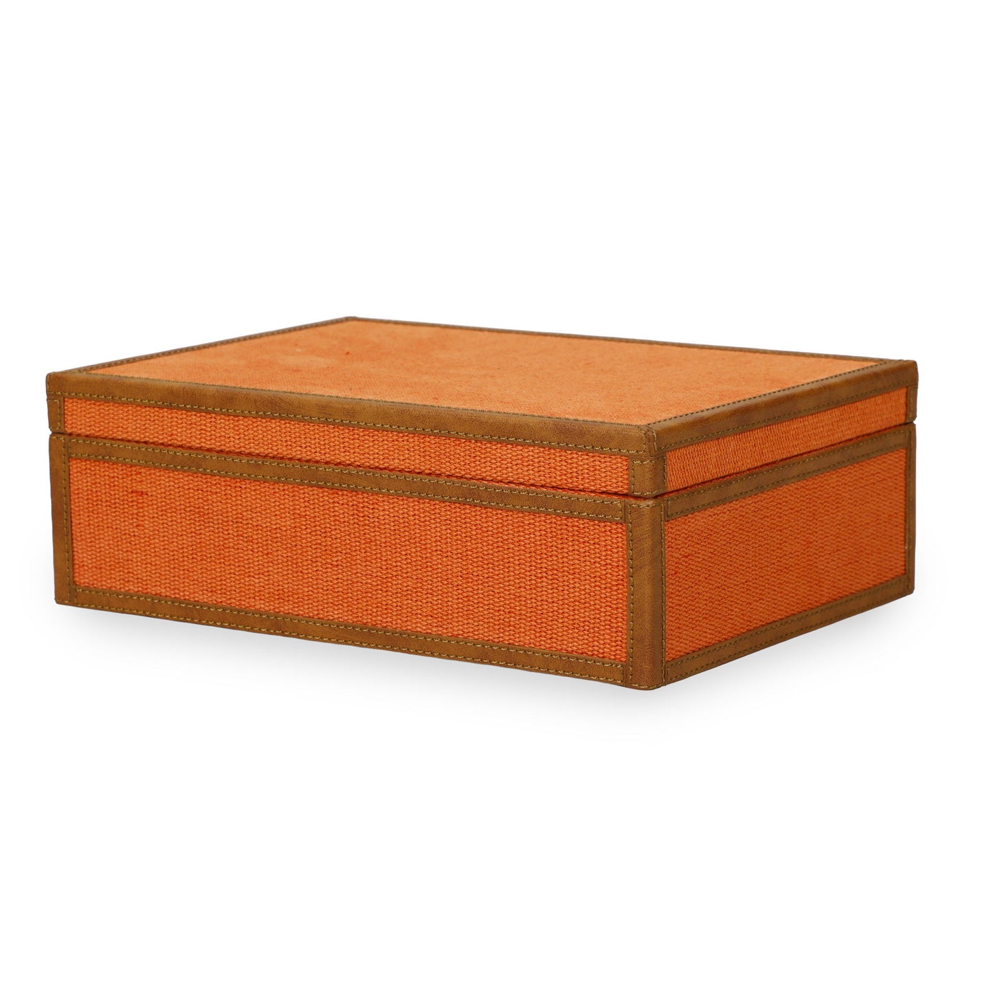 Acre - Cotton Jute Jewelry Box - Orange
