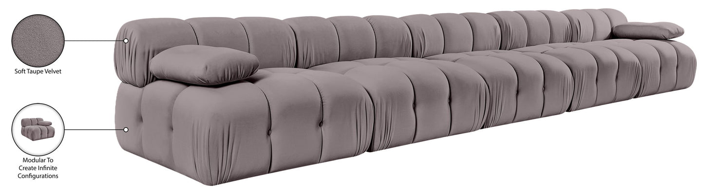 Orin - Velvet 5 Piece Modular Armless Sofa